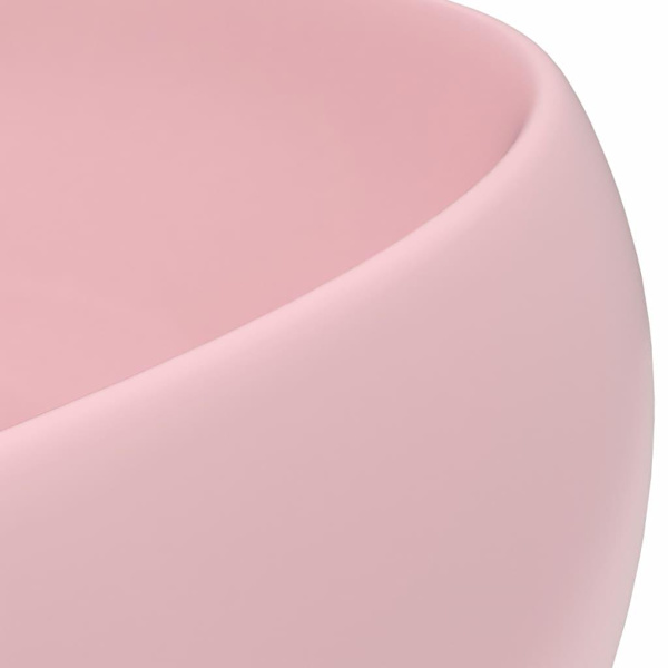 vidaXL Lyxigt runt handfat matt rosa 40x15 cm keramik Rosa