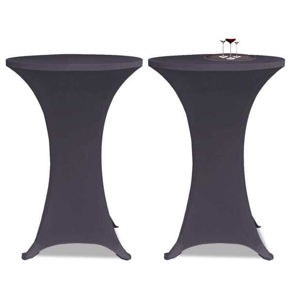 vidaXL Elastiskt bordsöverdrag 2 st 80 cm antracit Antracit