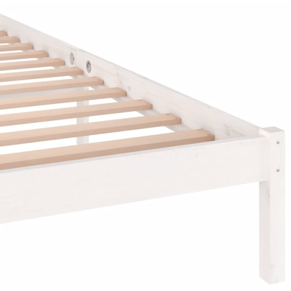 vidaXL Sängram massiv furu 160x200 cm vit Vit