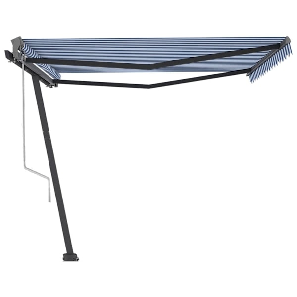 vidaXL Fristående markis automatisk 450x300 cm blå/vit Blå