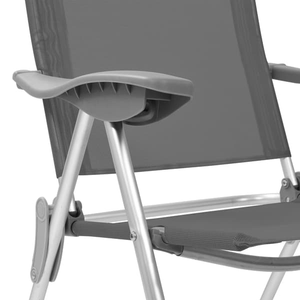 vidaXL Hopfällbara campingstolar 4 st aluminium grå grå