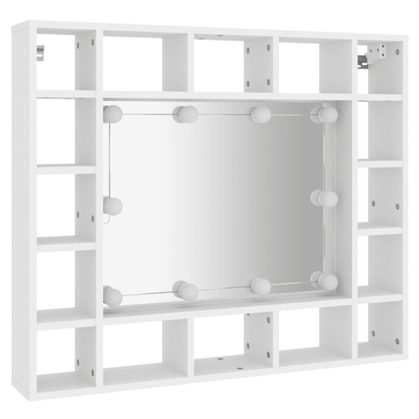 vidaXL Spegelskåp med LED vit 91x15x76,5 cm Vit