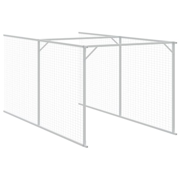 vidaXL Hundkoja med tak antracit 117x405x123 cm galvaniserat stål Antracit
