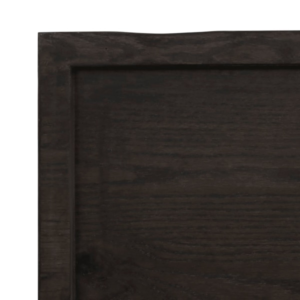 vidaXL Bänkskiva badrum mörkbrun 60x50x(2-4) cm behandlat massiv Grå