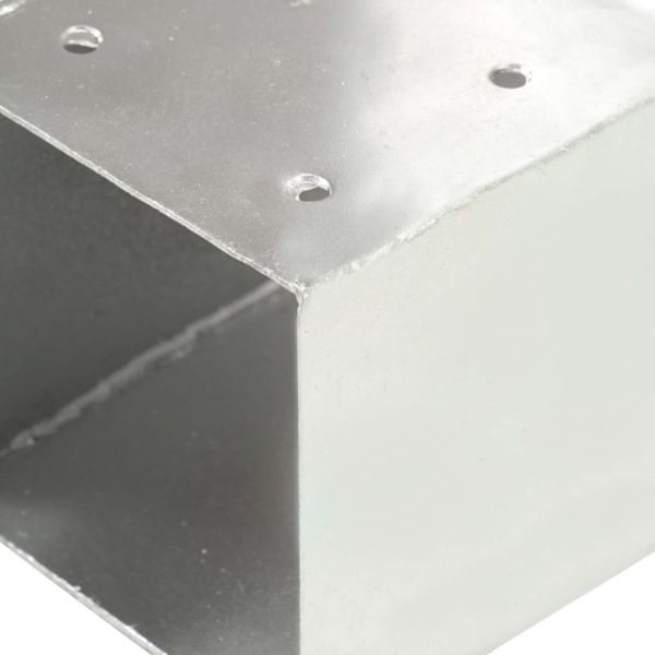vidaXL Stolpbeslag 4 st T-form galvaniserad metall 101x101 mm Silver