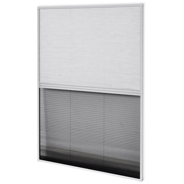 vidaXL Plisserat insektsnät med jalusi för fönster 80x100 cm aluminium Svart