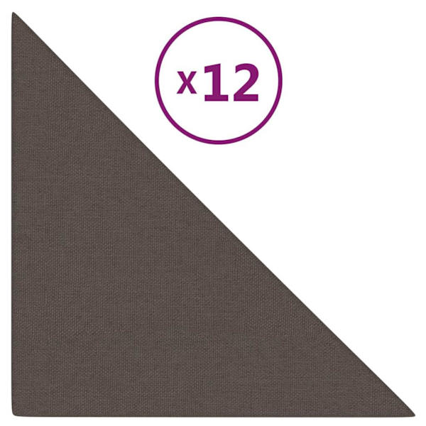 vidaXL Väggpaneler 12 st taupe 30x30 cm tyg 0,54 m² Taupe