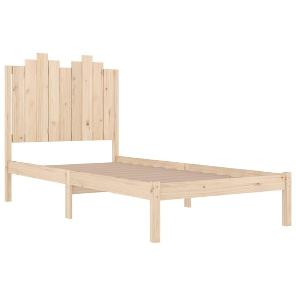 vidaXL Sängram massiv furu 100x200 cm enkelsäng Brun