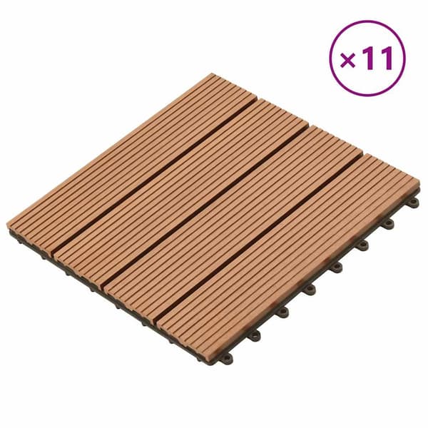 vidaXL WPC Klickgolv 30x30cm 11-pack 1m2 Brun Brun