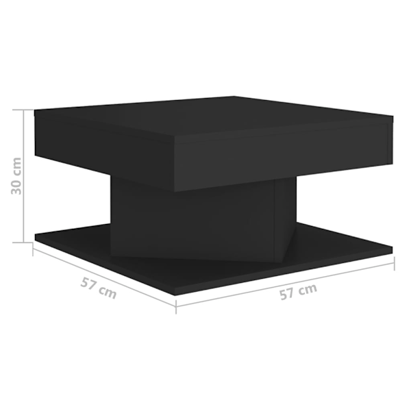 vidaXL Soffbord svart 57x57x30 cm konstruerat trä Svart