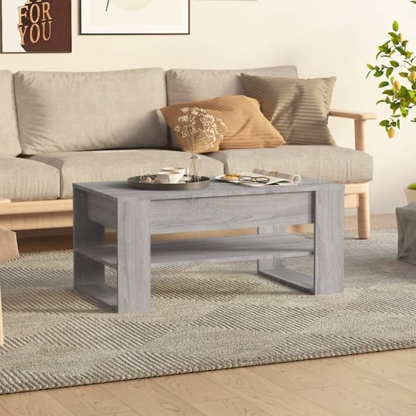 vidaXL Soffbord grå sonoma-ek 102x55x45 cm konstruerat trä grå