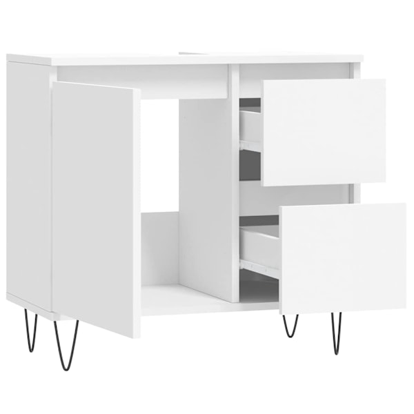 vidaXL Badrumsskåp vit 65x33x60 cm konstruerat trä Vit