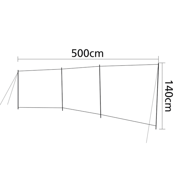 Bo-Camp Vindskydd med fönster Dennis 500x140 cm grå grå