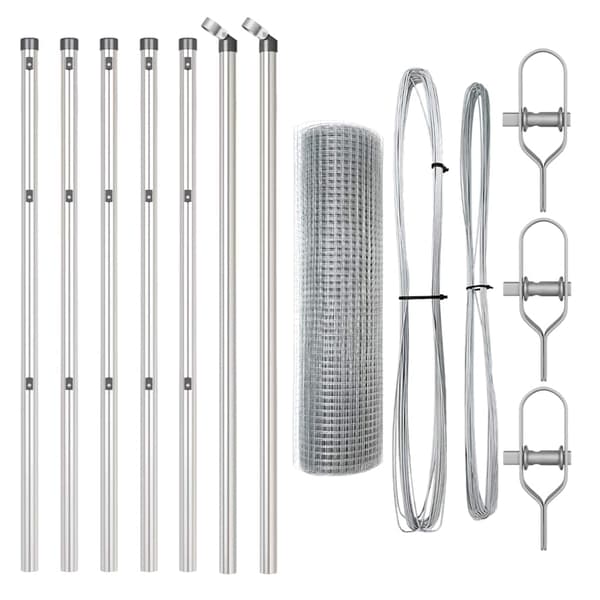vidaXL Svetsat trådgaller markfäste 10 x 0,5 m Galvaniserat stål Mesh Silver