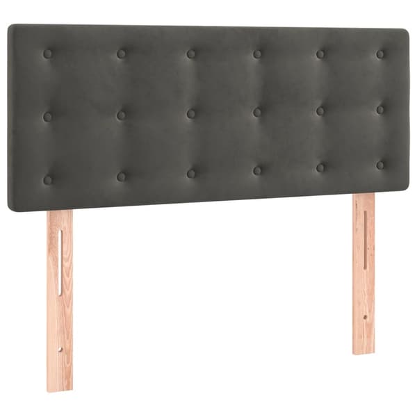 vidaXL Ramsäng med madrass mörkgrå 90x200 cm sammet Grå