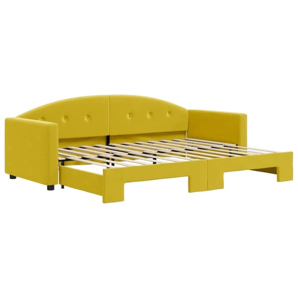 vidaXL Dagbädd utdragbar gul 80x200 cm sammet Gul