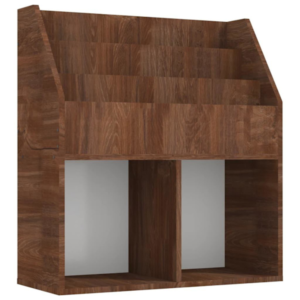 vidaXL Tidningsställ för barn brun ek 71x30x78,5 cm konstruerat trä Brun