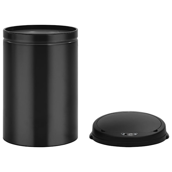 vidaXL Soptunna med automatisk sensor 30 L kolstål svart Svart