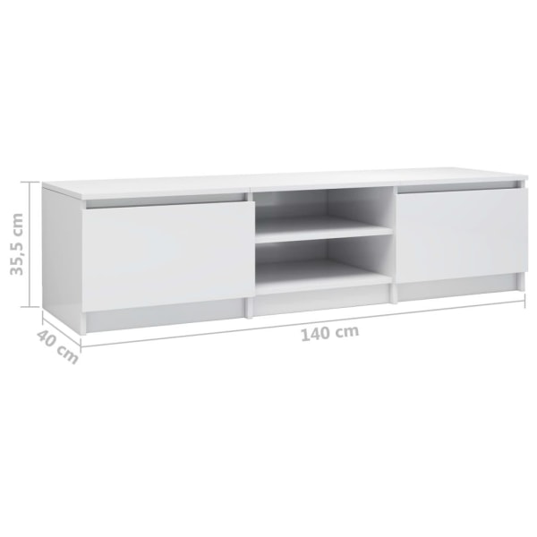 vidaXL TV-bänk vit högglans 140x40x35,5 cm konstruerat trä Vit