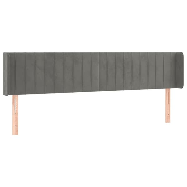 vidaXL Sänggavel LED ljusgrå 183x16x78/88 cm sammet Grå