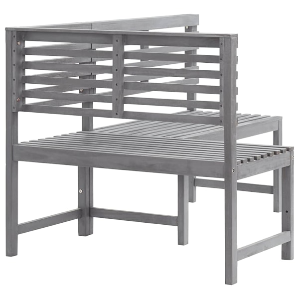 vidaXL Hörnbänk grå 140 cm massivt akaciaträ grå