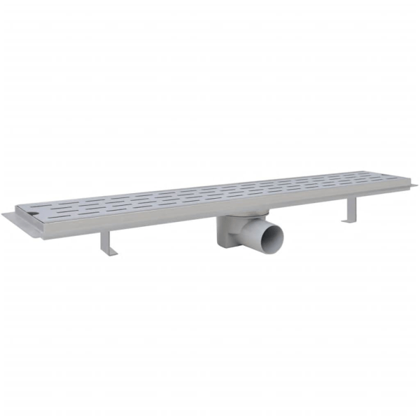 vidaXL Avlång golvbrunn 2 st rak rostfritt stål 730x140 mm