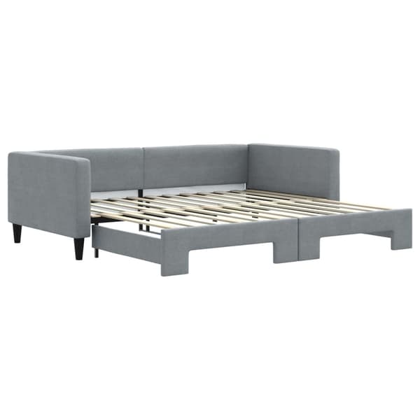 vidaXL Dagbädd utdragbar ljusgrå 100x200 cm tyg Grå