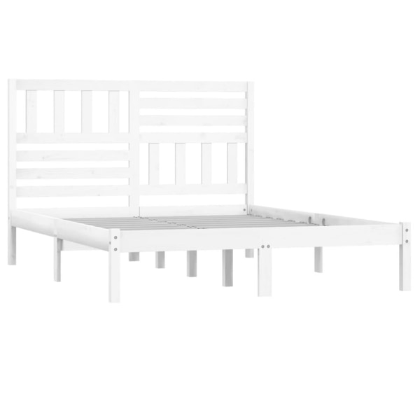 vidaXL Sängram vit 150x200 cm King Size massiv furu Vit