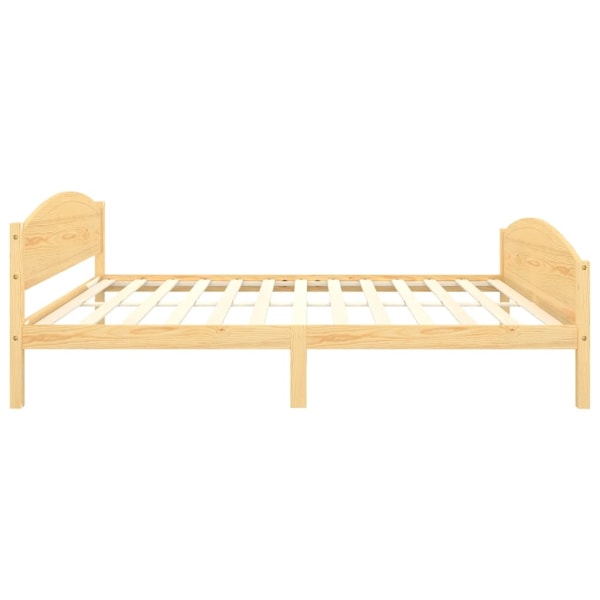 vidaXL Sängram massiv furu 160x200 cm Brun