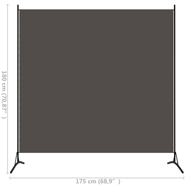 vidaXL Rumsavdelare antracit 175x180 cm tyg Antracit