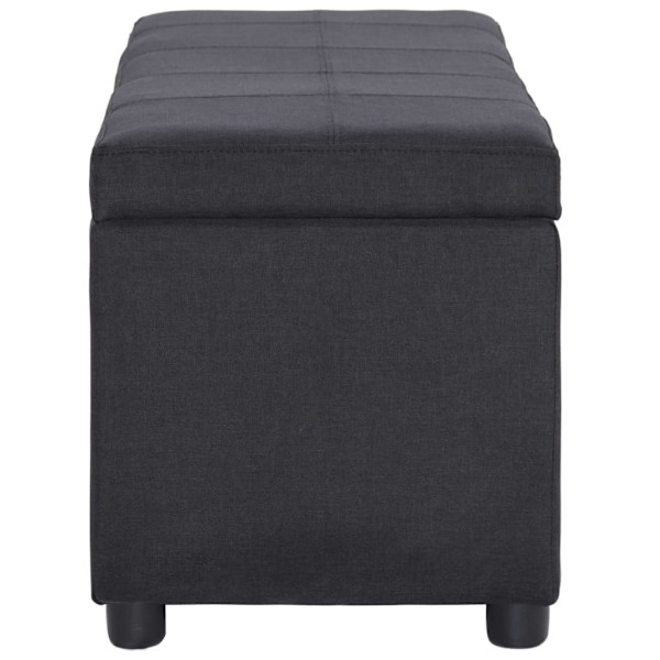 vidaXL Bänk med förvaringsutrymme 116 cm svart polyester Svart