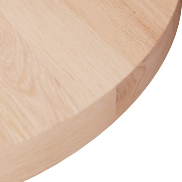 vidaXL Rund bordsskiva Ø50x2,5 cm obehandlat massiv ek Brun