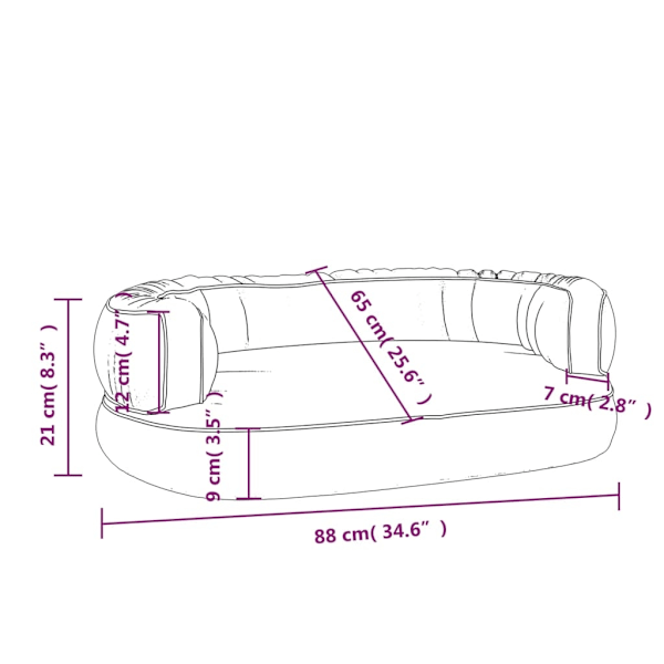 vidaXL Ergonomisk hundbädd mörkblå 88x65 cm konstläder Blå