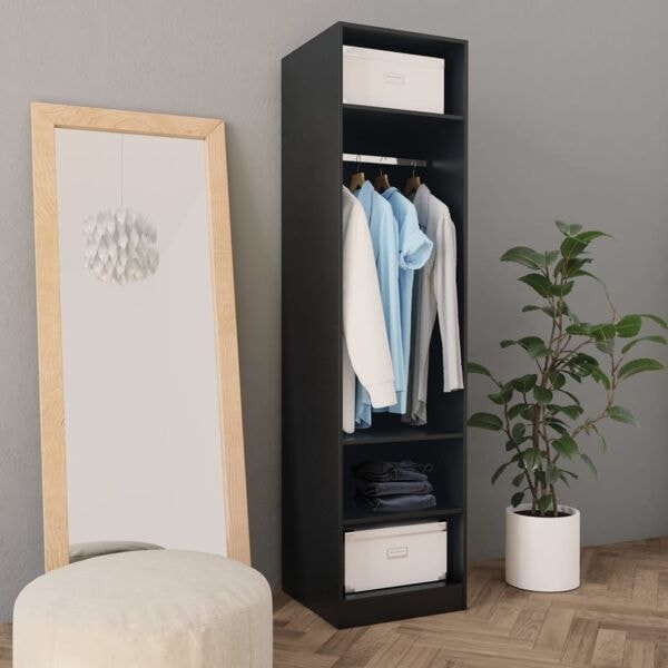 vidaXL Garderob svart 50x50x200 cm konstruerat trä Svart