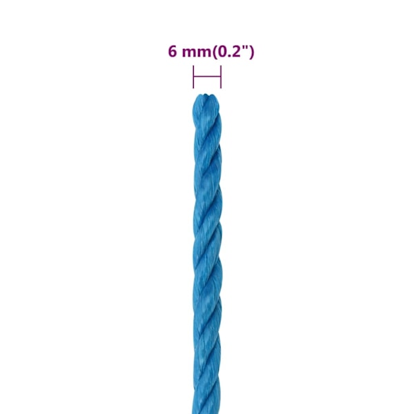 vidaXL Rep blå 6 mm 250 m polypropylen Blå