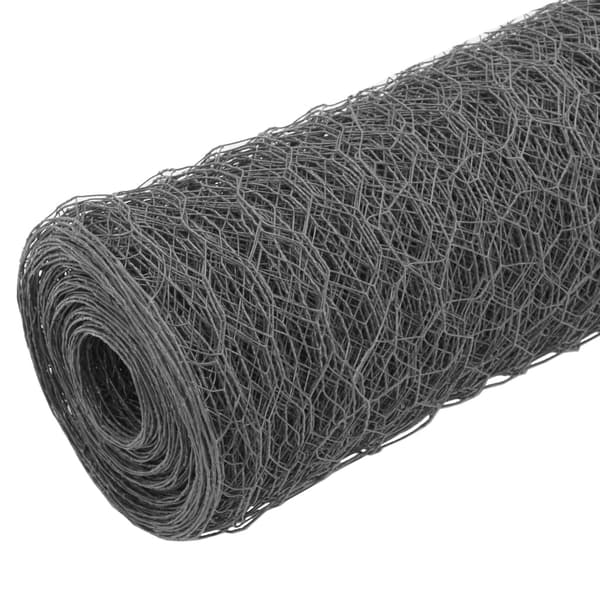 vidaXL Hönsnät stål med PVC-beläggning 25x0,75 m grå grå