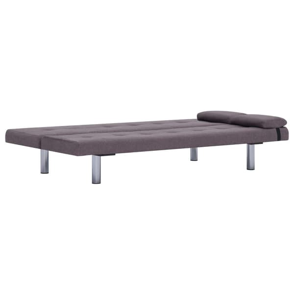 vidaXL Bäddsoffa med två kuddar taupe polyester Taupe