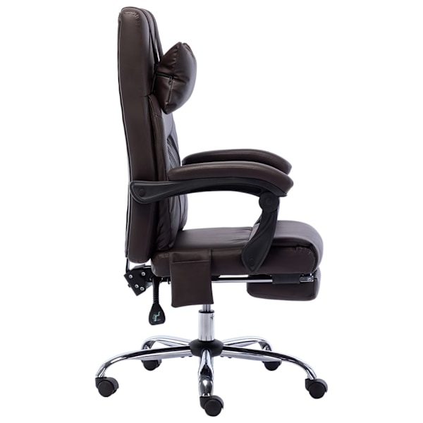 vidaXL Massagekontorsstol brun konstläder Brun