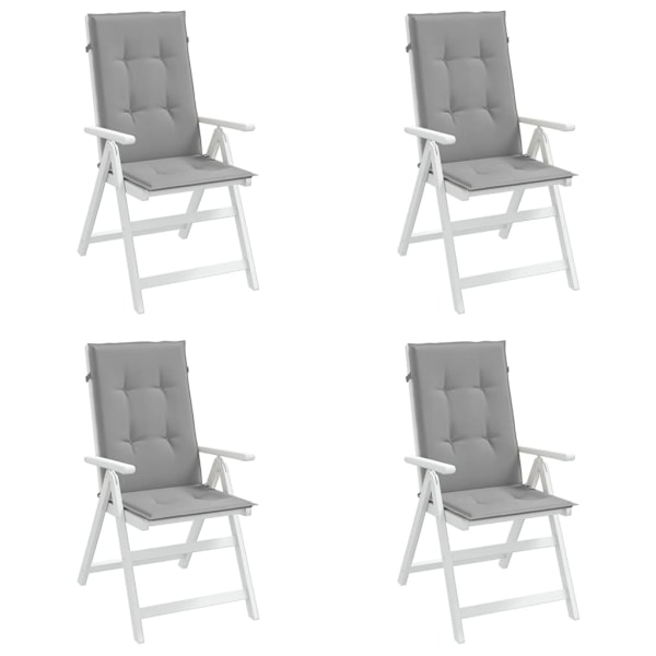 vidaXL Stolsdynor för trädgården 4 st 120x50x3 cm grå grå