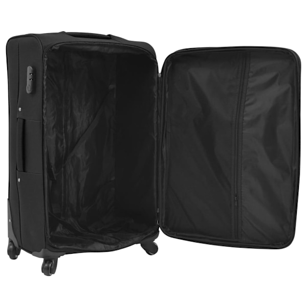 vidaXL Resväskor 3 svart soft case Svart