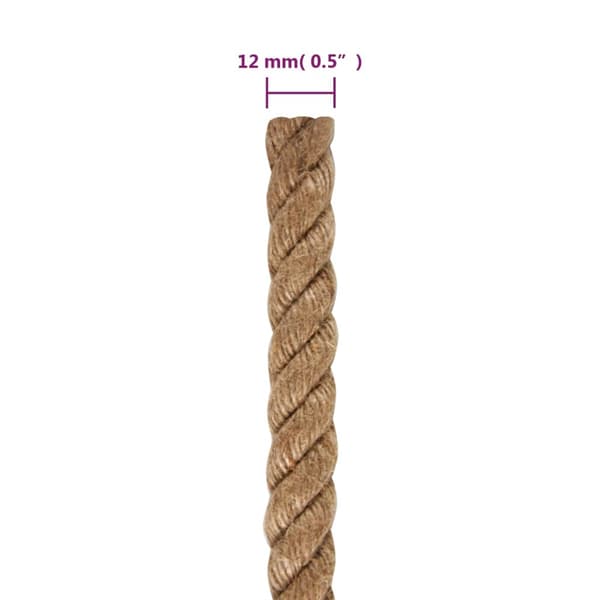 vidaXL Rep 100% Jute 12 mm 100 m