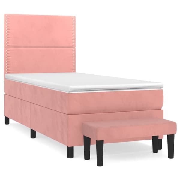 vidaXL Ramsäng med madrass rosa 80x200 cm sammet Rosa