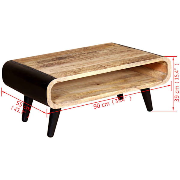 vidaXL Soffbord grovt mangoträ 90x55x39 cm multifärg