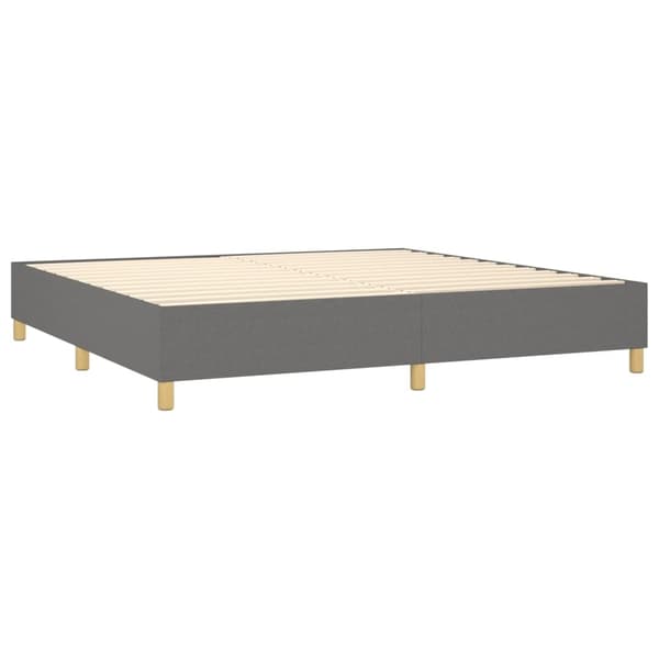 vidaXL Ramsäng med madrass mörkgrå 200x200 cm tyg Grå