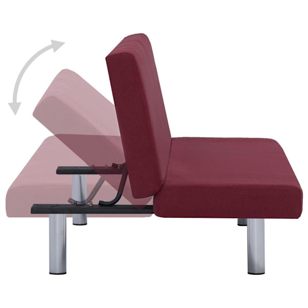 vidaXL Bäddsoffa vinröd polyester Röd