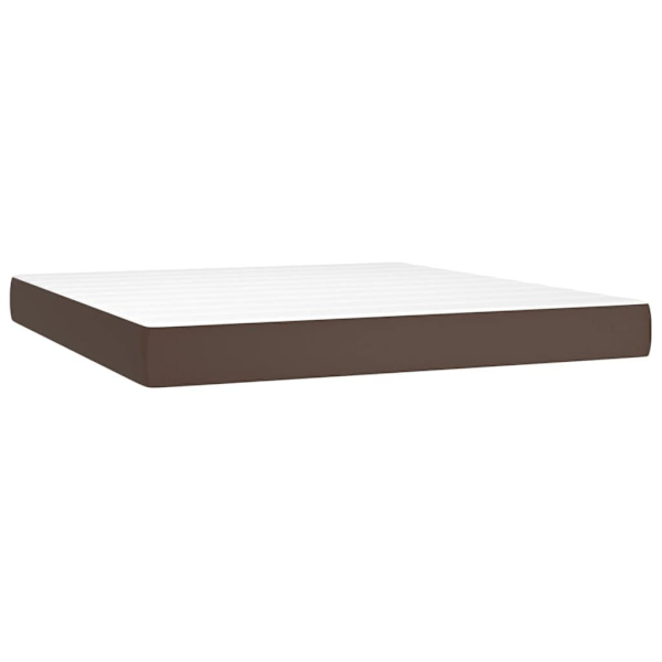 vidaXL Ramsäng med madrass brun 180x200 cm konstläder Brun