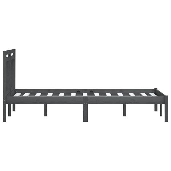 vidaXL Sängram grå massiv furu 200x200 cm Grå