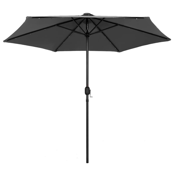 vidaXL Parasoll med LEDs och aluminiumstång 270 cm antracit Antracit