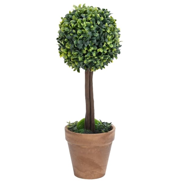 vidaXL Konstväxt buxbom 2 st bollformad med kruka 41 cm grön Grön