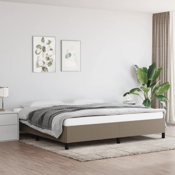 vidaXL Sängram utan madrass taupe 200x200 cm tyg Taupe